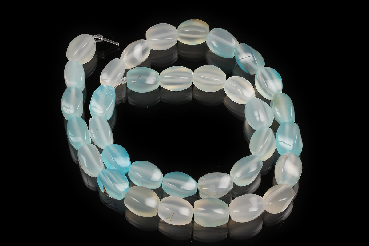 Margele agate twist 12x8mm (sirag) - turcoaz deschis