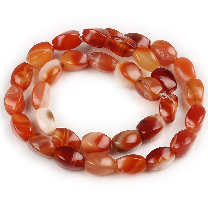 Margele agate twist 12x8mm (sirag) - maro roscat