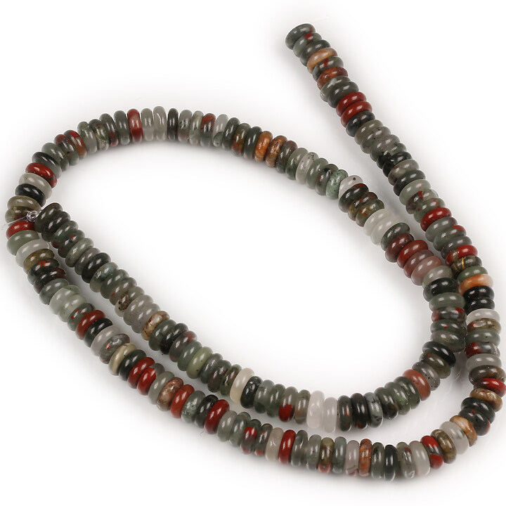 Margele African Bloodstone rondele 2-2,5x6mm (sirag)