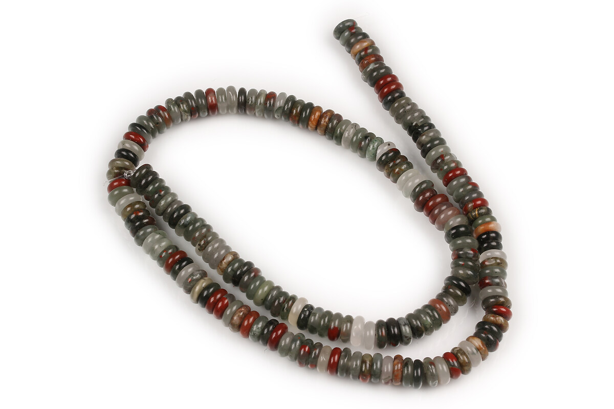 Margele African Bloodstone rondele 2-2,5x6mm (sirag)