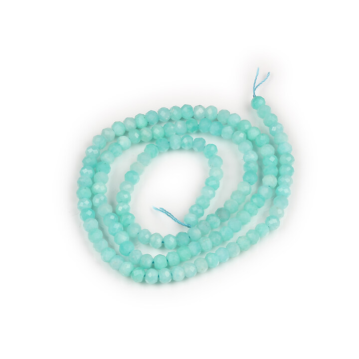 Margele amazonite rondele fatetate 3x4mm (sirag)