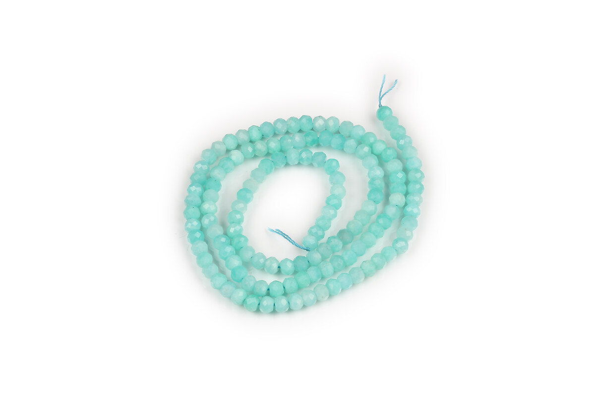 Margele amazonite rondele fatetate 3x4mm (sirag)