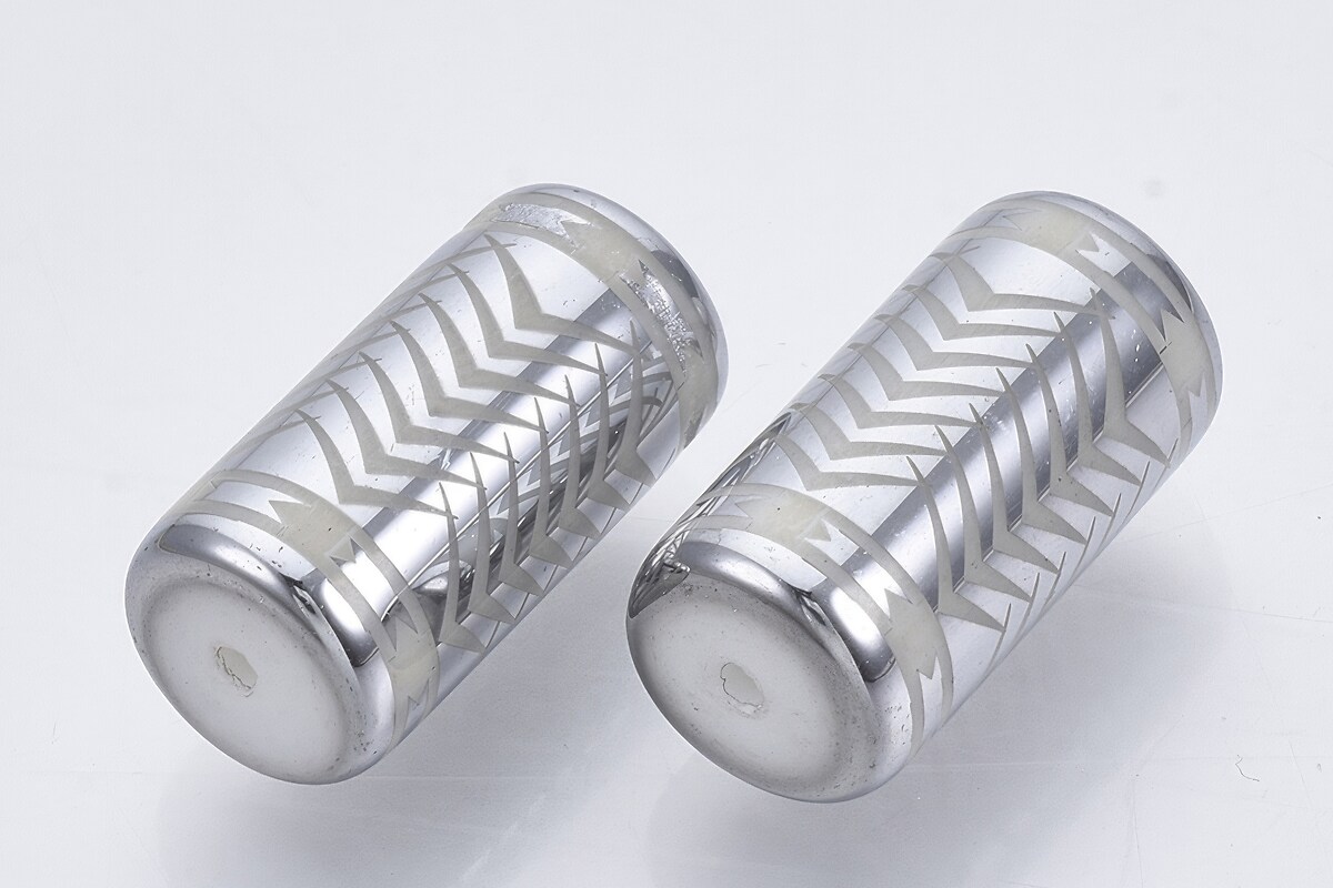 Margele de sticla electroplacate, tub 20x10mm - argintiu