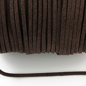 Snur suede (imitatie piele intoarsa) 3x1mm, maro inchis (5m)