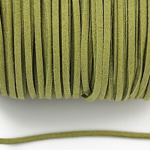 Snur suede (imitatie piele intoarsa) 3x1mm, verde olive (5m) - cod 184