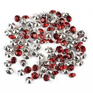 Cabochon rhinestone 3,5mm (20 buc.) - rosu inchis