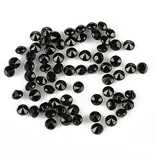 Cabochon rhinestone 3,5mm (20 buc.) - negru