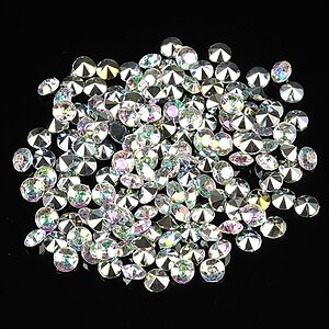 Cabochon rhinestone 3,5mm (20 buc.) - alb cu AB