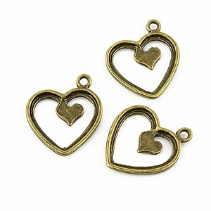 Charm bronz inima 20x17mm