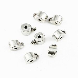 Agatatoare pandantiv argintiu antichizat 10x6mm, pentru snur de 1,5mm