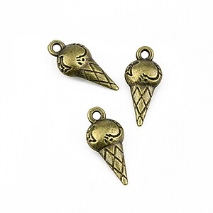 Charm bronz ice cream 18x8mm