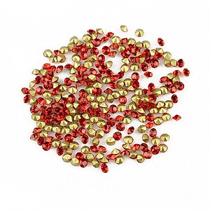 Cabochon rhinestone cristal 2mm (20 buc.) - rosu