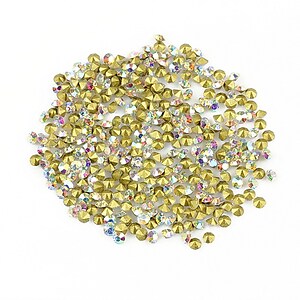 Cabochon rhinestone cristal 2mm (20 buc.) - alb cu efect AB