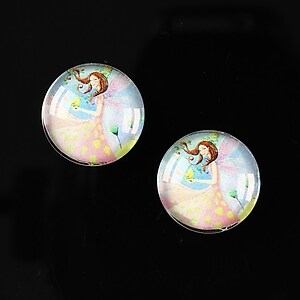 Cabochon sticla 16mm "Fantasy world" cod 005