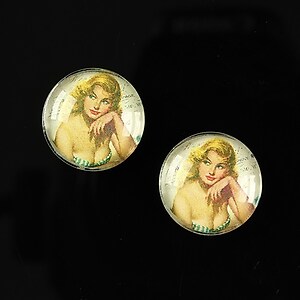 Cabochon sticla 16mm "Pin Up Models" cod 011