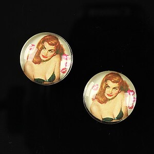 Cabochon sticla 16mm "Pin Up Models" cod 013