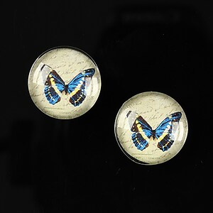 Cabochon sticla 16mm "Colorful wings" cod 030