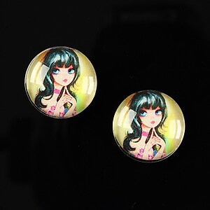 Cabochon sticla 16mm "Baby dolls" cod 043