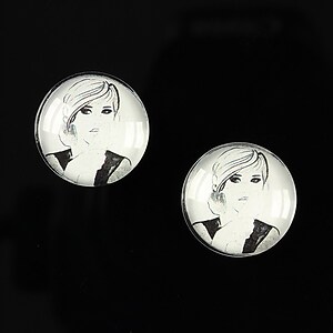 Cabochon sticla 16mm "illustration" cod 049