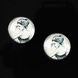 Cabochon sticla 16mm "illustration" cod 057