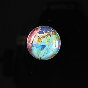 Cabochon sticla 18mm "Magic garden" cod 059