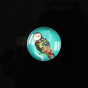 Cabochon sticla 18mm "Cutie owl" cod 076