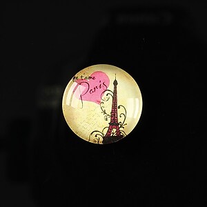 Cabochon sticla 18mm "Loving Paris" cod 092