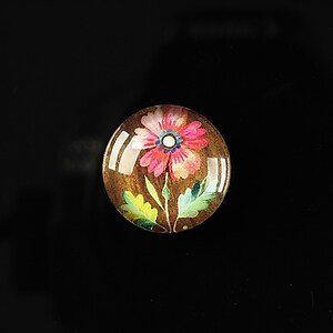 Cabochon sticla 18mm "Flower paradise" cod 099