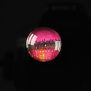 Cabochon sticla 18mm "City lights" cod 101