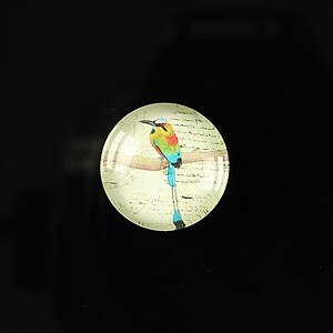 Cabochon sticla 18mm "Colorful birds" cod 107