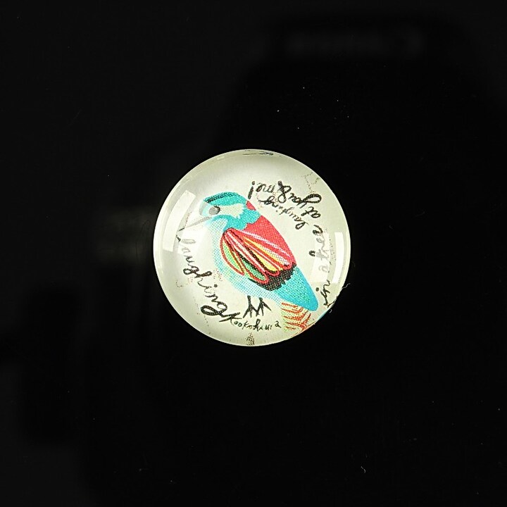 Cabochon sticla 18mm "Colorful birds" cod 109