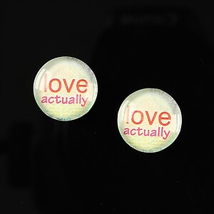 Cabochon sticla 14mm "Love actually" cod 150