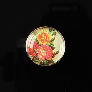 Cabochon sticla 20mm "Amazing roses" cod 157