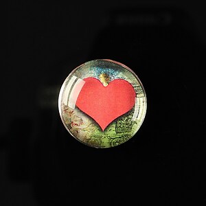 Cabochon sticla 20mm "Loving red" cod 166