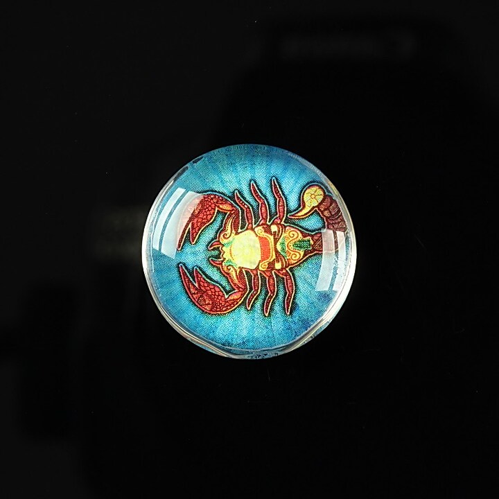 Cabochon sticla 20mm "Tribal zodiac" scorpion cod 172