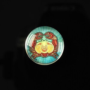 Cabochon sticla 20mm "Tribal zodiac" rac cod 176