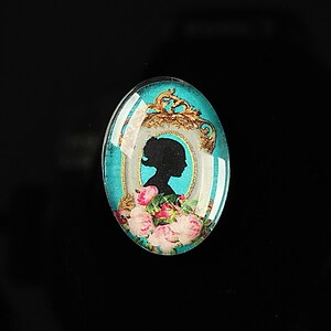 Cabochon sticla 25x18mm "Journey in the past" cod 193