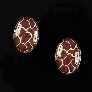 Cabochon sticla 18x13mm "Animal print" cod 214