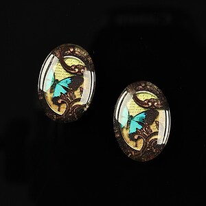 Cabochon sticla 18x13mm "Butterfly effect" cod 244