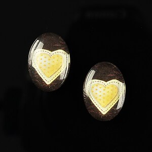 Cabochon sticla 18x13mm "Heart it" cod 246