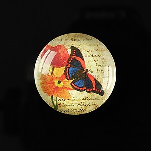 Cabochon sticla 25mm "Butterfly simphony" cod 265