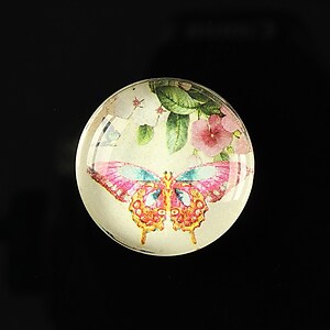 Cabochon sticla 25mm "Butterfly simphony" cod 263