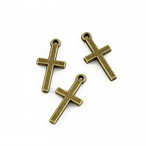 Charm bronz cruce 19x9mm