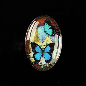 Cabochon sticla 30x20mm "Past world" cod 289