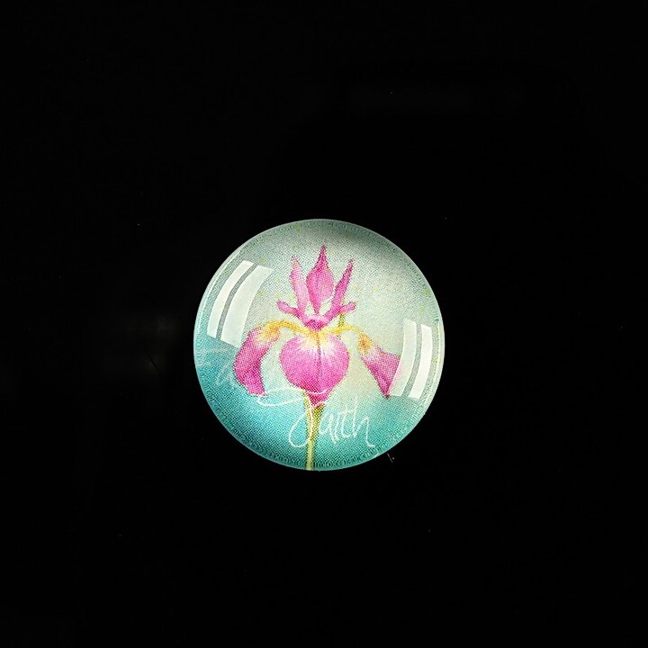 Cabochon sticla 18mm "Flower symbol" cod 308