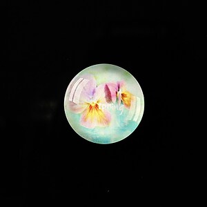 Cabochon sticla 18mm "Flower symbol" cod 309