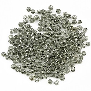 Margele de nisip 2mm cu foita argintie (50g) - cod 046 - gri