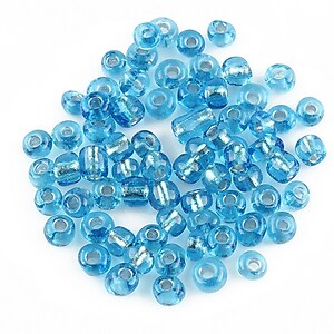 Margele de nisip 4mm cu foita argintie (50g) - cod 125 - albastru