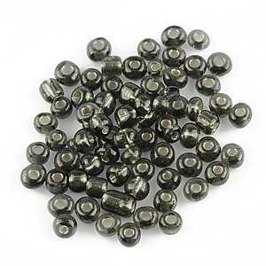 Margele de nisip 4mm cu foita argintie (50g) - cod 081 - gri