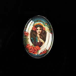 Cabochon sticla 25x18mm "Antique Goddess" cod 405